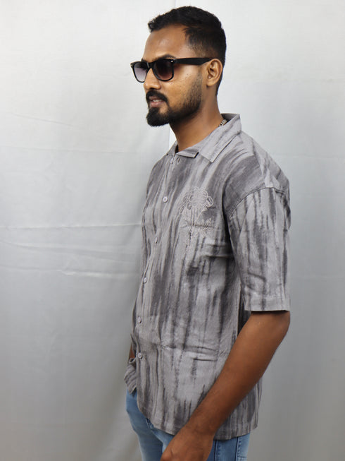 Men’s Premium Tie-Dye Grey oversize Shirt