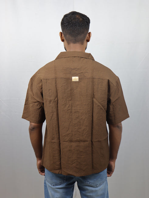 Men’s Premium Self-Textured Shirt – Dark Brown