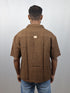 Men’s Premium Self-Textured Shirt – Dark Brown