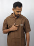 Men’s Premium Self-Textured Shirt – Dark Brown