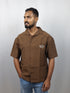 Men’s Premium Self-Textured Shirt – Dark Brown
