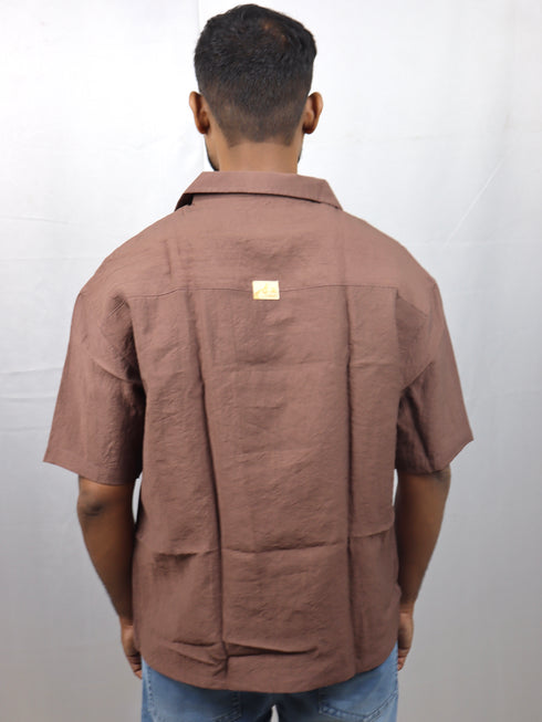 Men’s Premium Self-Textured Shirt – Brown