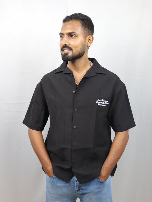 Men’s Premium Self-Textured Shirt –Black