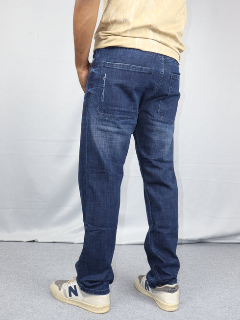 Men’s Washed Blue Straight Fit Jeans