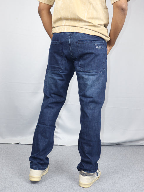Men’s Washed Blue Straight Fit Jeans