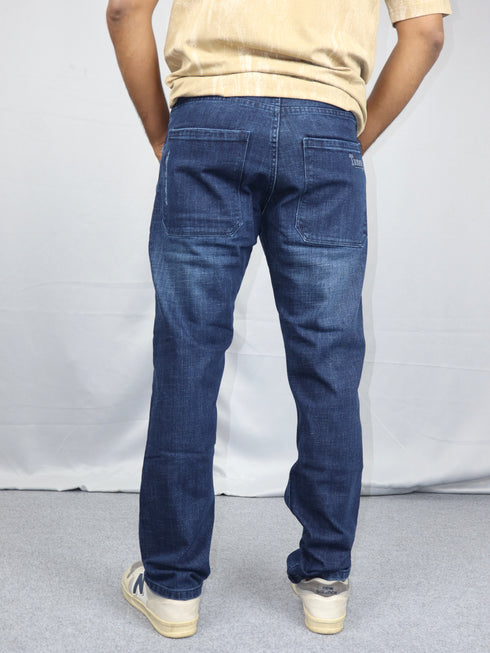 Men’s Washed Blue Straight Fit Jeans