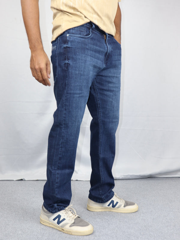 Men’s Washed Blue Straight Fit Jeans