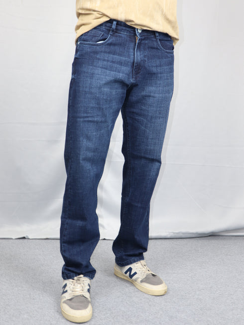 Men’s Washed Blue Straight Fit Jeans