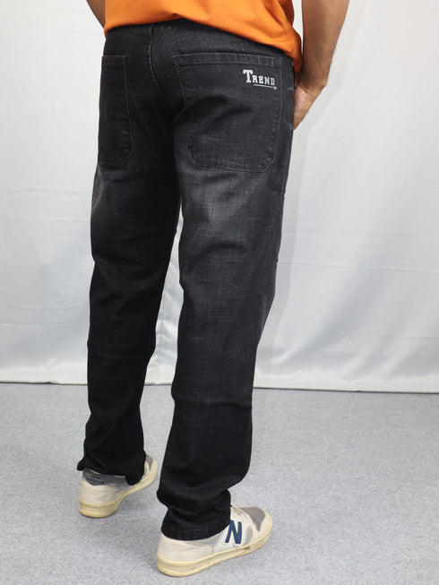 Men’s Washed Black Straight Fit Jeans