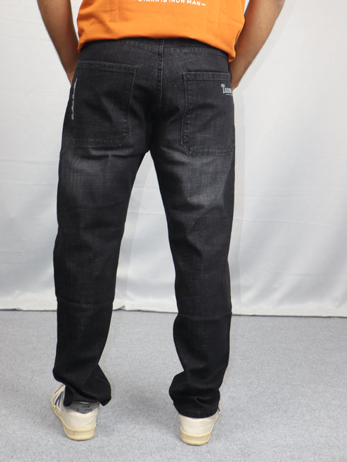 Men’s Washed Black Straight Fit Jeans