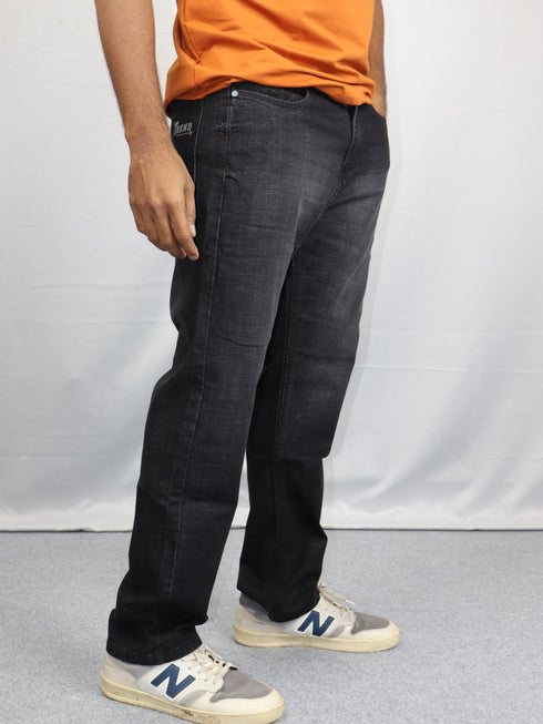 Men’s Washed Black Straight Fit Jeans