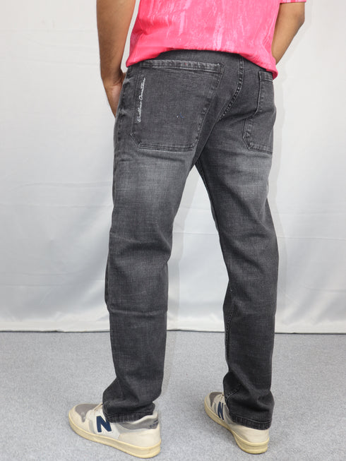 Charcoal Black Straight Fit Denim Jeans