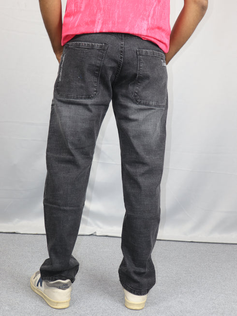 Charcoal Black Straight Fit Denim Jeans