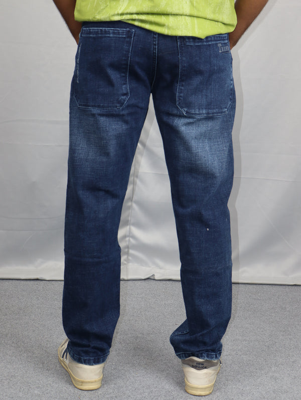 Dark Blue Straight Fit Denim Jeans