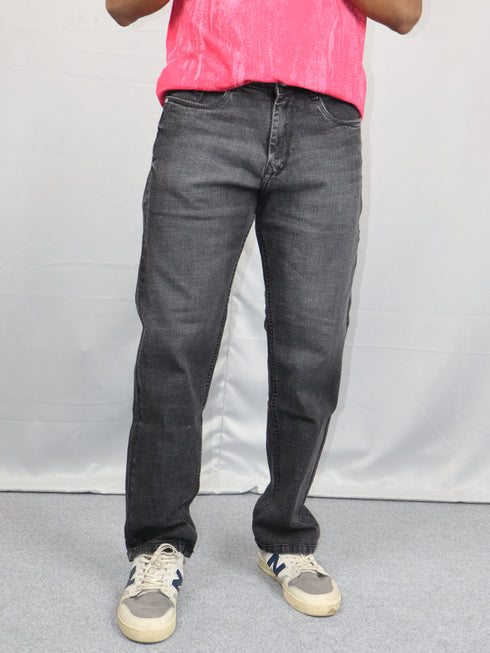 Charcoal Black Straight Fit Denim Jeans