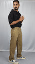 Khaki Brown Baggy Fit Denim Jeans