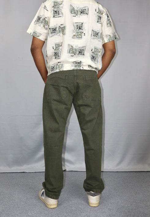 Olive Green Baggy Fit Jeans