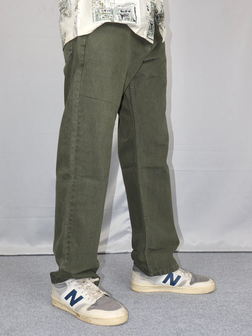 Olive Green Baggy Fit Jeans