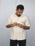 Men’s Premium Beige Textured Half Shirt