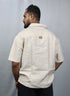 Men’s Premium Beige Textured Half Shirt