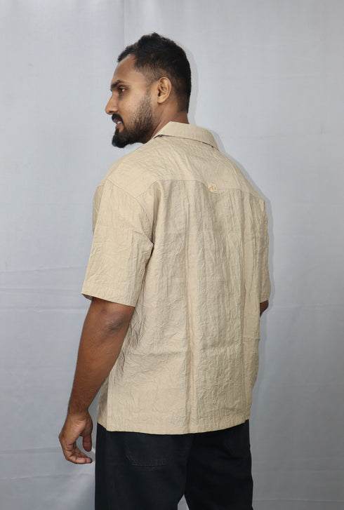 Men’s Premium Self-Textured Shirt – Beige
