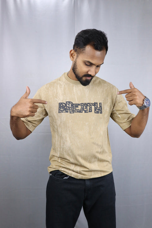 Men’s Premium Oversized Beige T-Shirt
