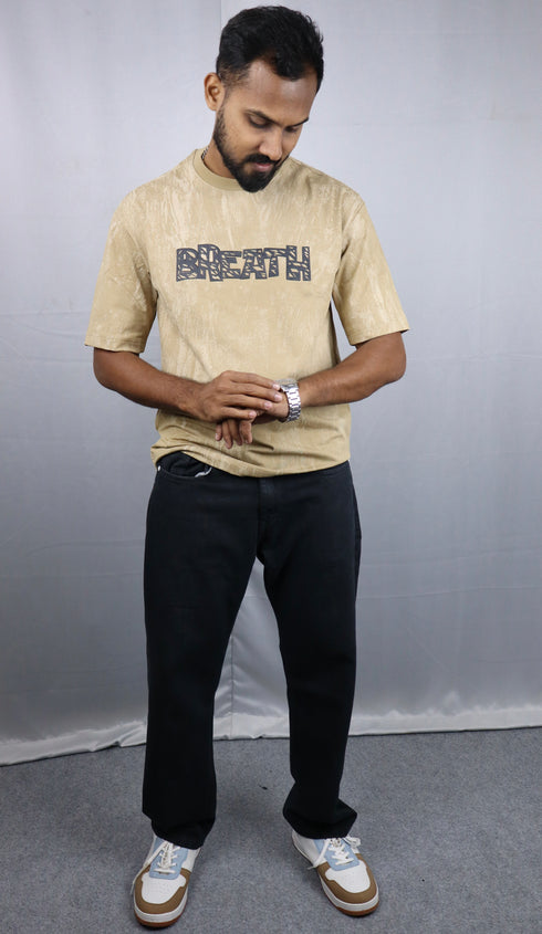 Men’s Premium Oversized Beige T-Shirt