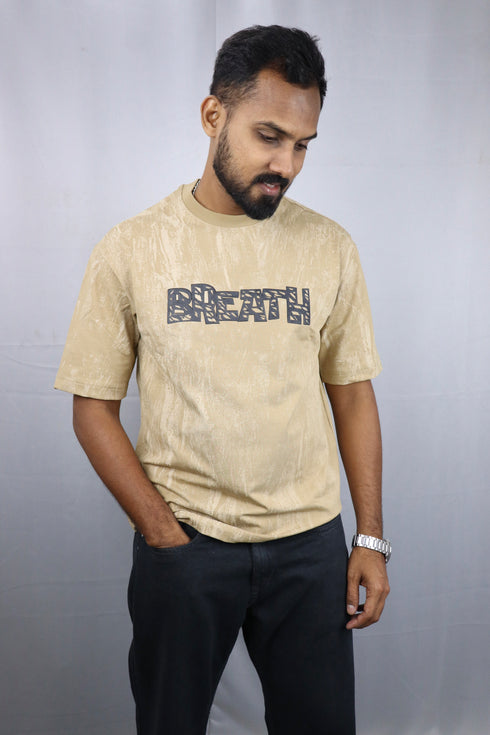 Men’s Premium Oversized Beige T-Shirt