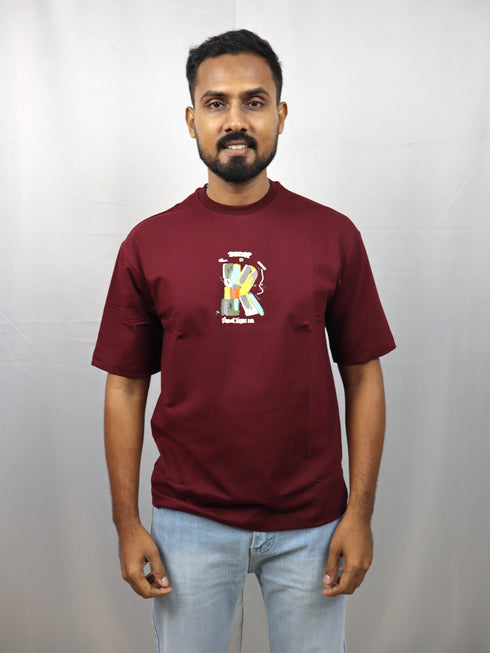 Men’s Premium Maroon Oversized T-Shirt