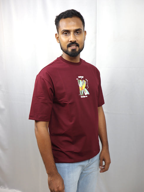 Men’s Premium Maroon Oversized T-Shirt