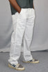 Men's Relaxed Fit White Linen Trousers