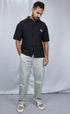 Men's Relaxed Fit Grey Linen Trousers