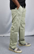 Men's Relaxed Fit Pista green Linen Trousers