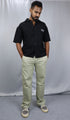 Men's Relaxed Fit Pista green Linen Trousers