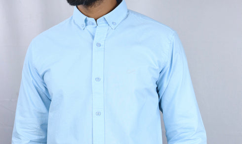 Men's Sky Blue Oxford Formal Shirt