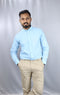 Men's Sky Blue Oxford Formal Shirt