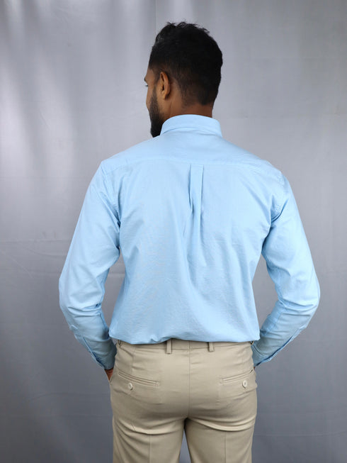 Men's Sky Blue Oxford Formal Shirt