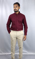 Men's Maroon Oxford Formal Shirt