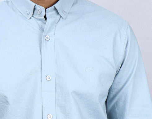 Men's Ice Blue Oxford Formal Shirt