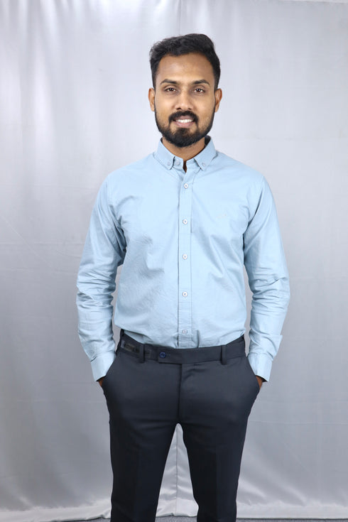 Men's Ice Blue Oxford Formal Shirt
