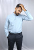 Men's Ice Blue Oxford Formal Shirt