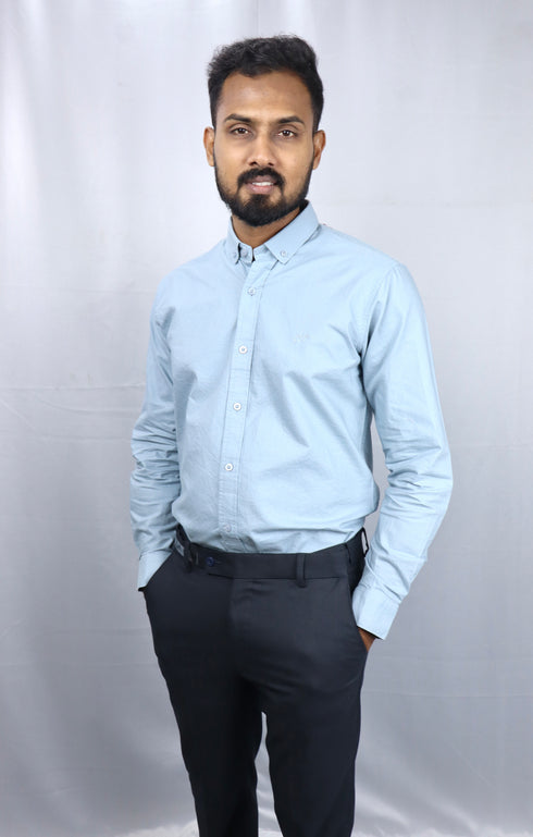 Men's Ice Blue Oxford Formal Shirt