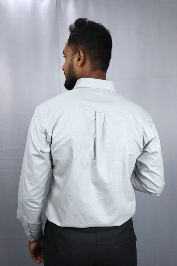 Men's Grey Oxford Formal Shirt