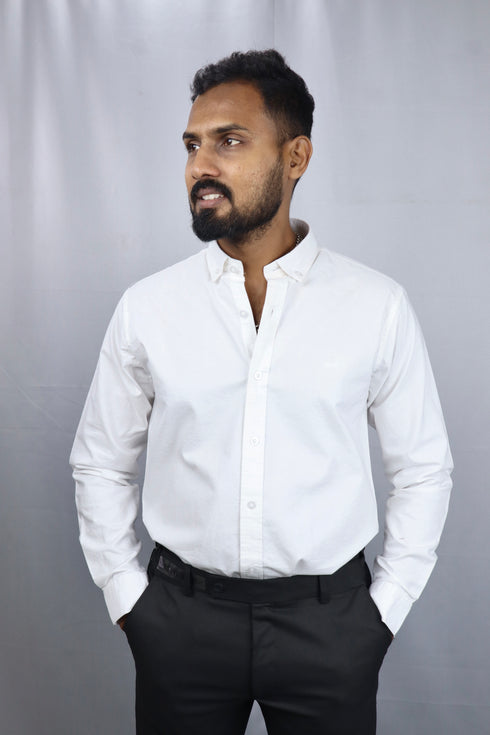 Men's White Oxford Formal Shirt
