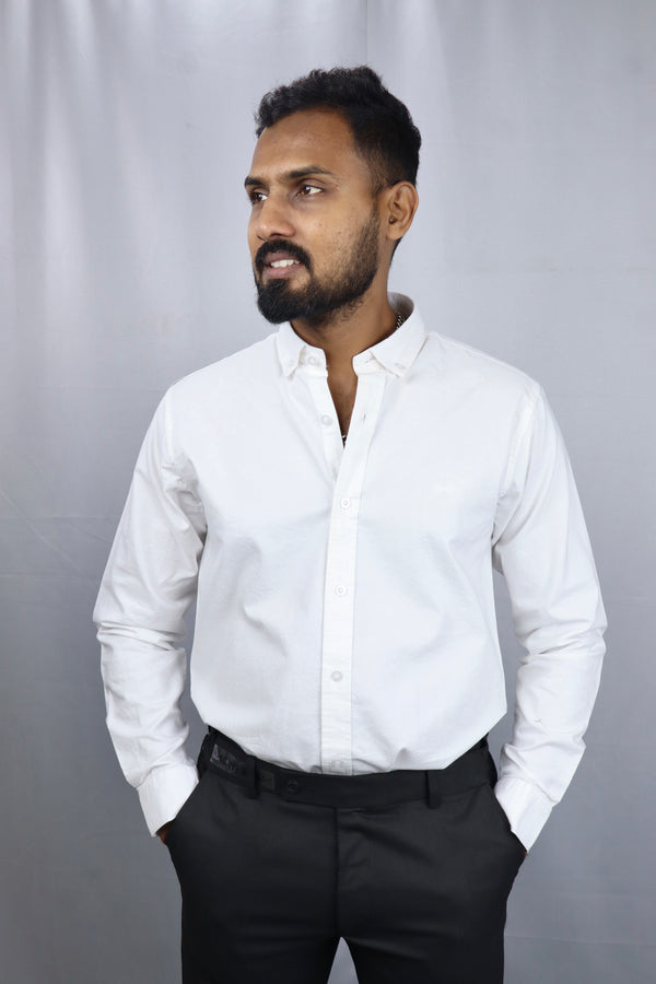 Men's White Oxford Formal Shirt