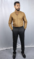 Men's Brown Oxford Formal Shirt
