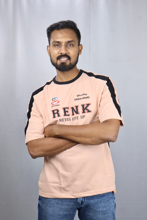 Men's Style Peach Oversized T-Shirt