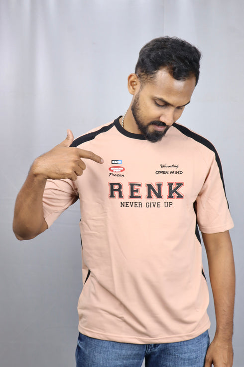 Men's Style Peach Oversized T-Shirt