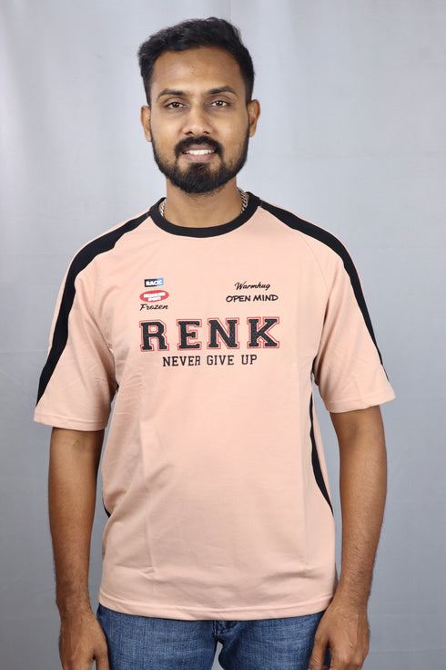 Men's Style Peach Oversized T-Shirt