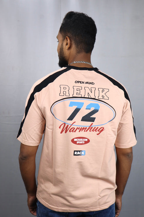 Men's Style Peach Oversized T-Shirt